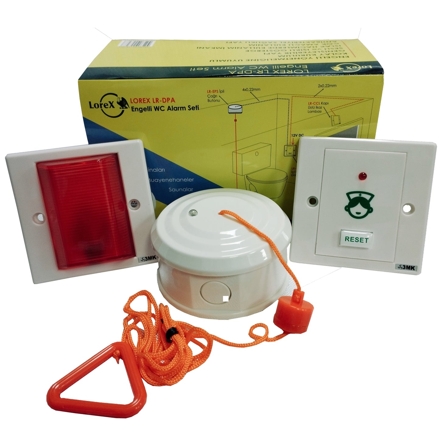 3MK-DPA-R Single Zone Disabled Toilet Alarm Kit